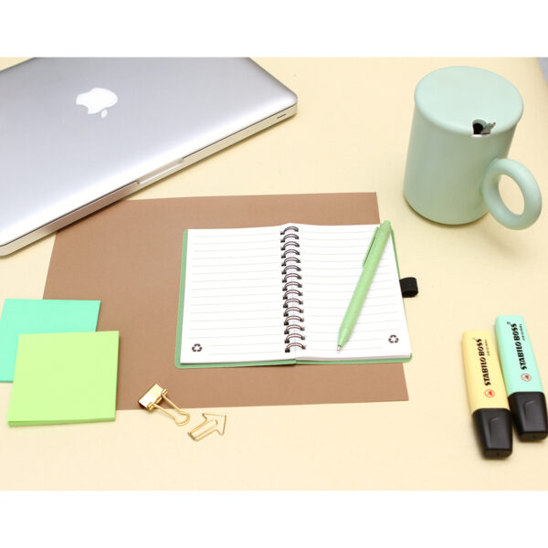 LIBRETA LUMUT VERDE LB-061V ( LB-061 / LB061 / CON BOLÍGRAFO,ESPIRAL,ECOLÓGICAS ) - Imagen 7