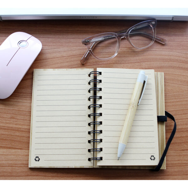 LIBRETA TORUN BAMBÚ LB-063C ( LB-063 / LB063 / ECOLÓGICAS,CON BOLÍGRAFO,ESPIRAL ) - Imagen 5