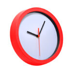 RELOJ DE PARED DE PLÁSTICO ROJO PD-002R ( PD-002 / PD002 / PARED Y ESCRITORIO )