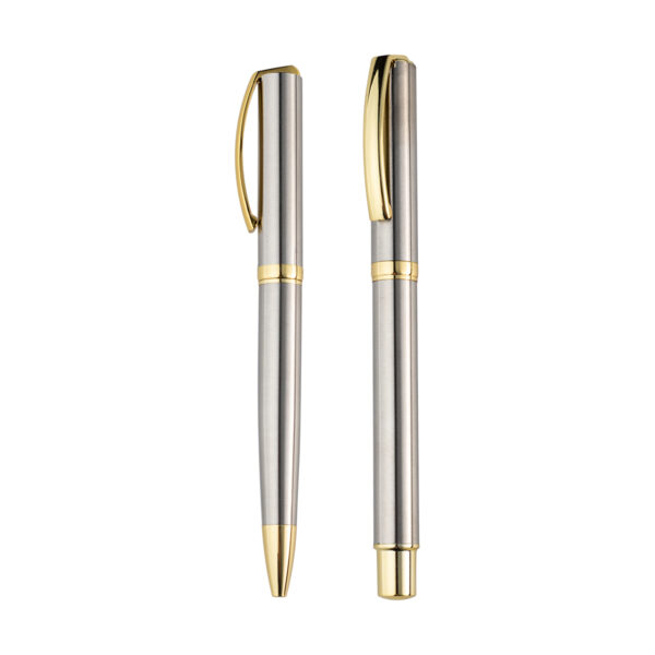 SET DE PLUMAS LAZZARO PLATA ST-035S ( ST-035 / ST035 / TINTA AZUL ) - Imagen 2