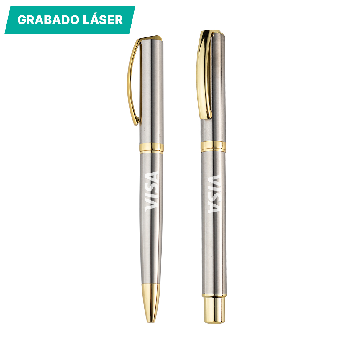 SET DE PLUMAS LAZZARO PLATA ST-035S ( ST-035 / ST035 / TINTA AZUL ) - Imagen 4