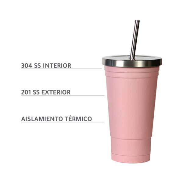VASO AÍNSA ROSA TE-078RS ( TE-078 / TE078 / VASOS ) - Imagen 5