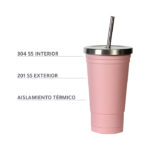 VASO AÍNSA ROSA TE-078RS ( TE-078 / TE078 / VASOS ) - Image 5