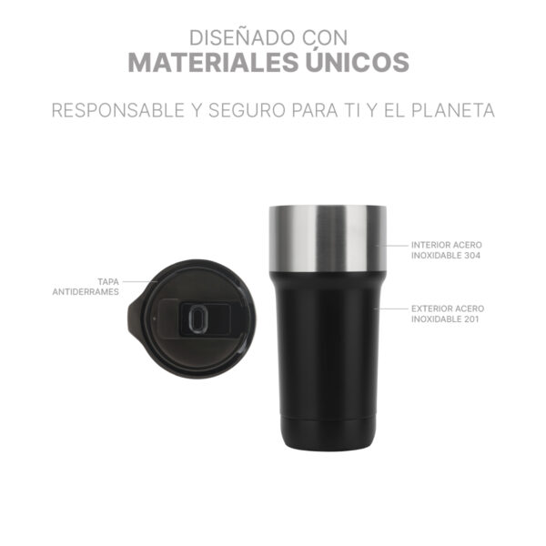 VASO NYBRO NEGRO TE-227N ( TE-227 / TE227 / VASOS ) - Imagen 2