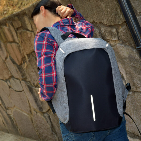 MOCHILA ANTI ROBO GRIS TX-113G ( TX-113 / TX113 / BACKPACK ) - Imagen 5