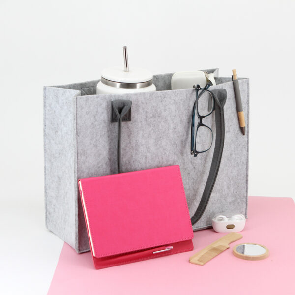 BOLSO KOLDA GRIS CLARO TX-205G ( TX-205 / TX205 / BOLSAS SHOPPER ) - Imagen 3