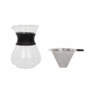 HO 186 CAFETERA YUNAN  (TRANSPARENTE / VIDRIO/ACERO INOXABLE / HO-186 / HO186)