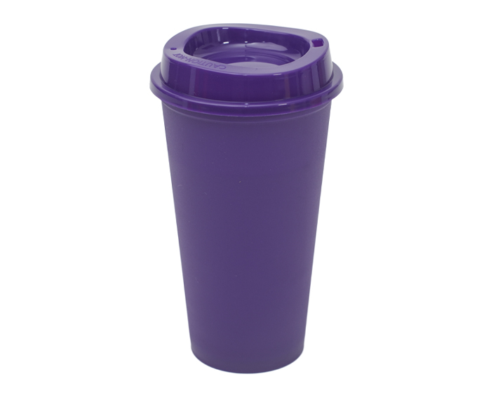 VASO CAFETERO DE PLÁSTICO 473 ML. ALDO A2750 MORADO (PLÁSTICO PP / A2750.29 / ARTICULOS PROMOCIONALES)