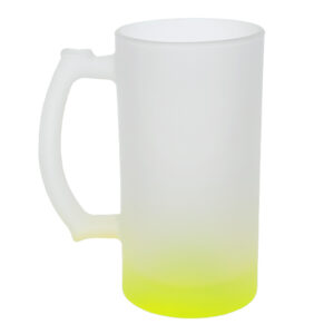 TARRO CERVECERO SATINADO BICOLOR DE SUBLIMACIÓN 16 OZ CHELADO A2799 AMARILLO (VIDRIO / A2799.07 /  ARTICULOS PROMOCIONALES)