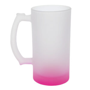 TARRO CERVECERO SATINADO BICOLOR DE SUBLIMACIÓN 16 OZ CHELADO A2799 ROSA (VIDRIO / A2799.05 /  ARTICULOS PROMOCIONALES)