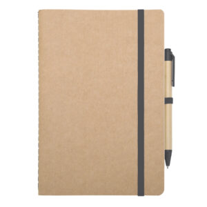 LIBRETA ECOLOGICA C/BOLIGRAFO AULEX A3095 NEGRO (CARTÓN / A3095.02 /  ARTICULOS PROMOCIONALES)