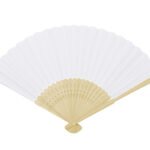 ABANICO PLEGABLE DE BAMBÚ LOCOMIA A3107 BLANCO (BAMBU / PAPEL / A3107.01 /  ARTICULOS PROMOCIONALES)
