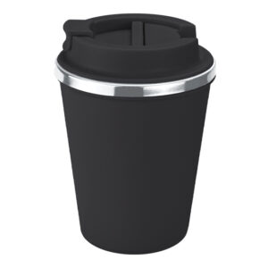 TERMO DE 350 ML. VANILLA A3124 NEGRO (EXTERIOR: PLÁSTICO / INTERIOR: ACERO INOXIDABLE / A3124.02 /  ARTICULOS PROMOCIONALES)