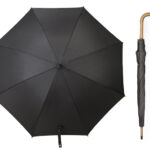 PARAGUAS APERTURA AUTOMÁTICA CON MANGO DE MADERA GUINEA A3130 NEGRO (PONGEE / MADERA / A3130.02 /  ARTICULOS PROMOCIONALES)