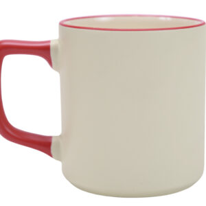 TARRO DE SUBLIMACIÓN CON ASA Y FILO DE COLOR 13.5 OZ SABRINA A3133 ROJO (CERÁMICA / A3133.04 /  ARTICULOS PROMOCIONALES)