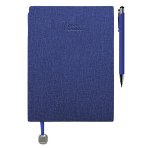 AGENDARIO CON BOLÍGRAFO VENECIA A3167 AZUL (LIBRETA: PU // BOLÍGRAFO: ALUMINIO // ESTUCHE: CARTÓN / A3167.09 /  ARTICULOS PROMOCIONALES)