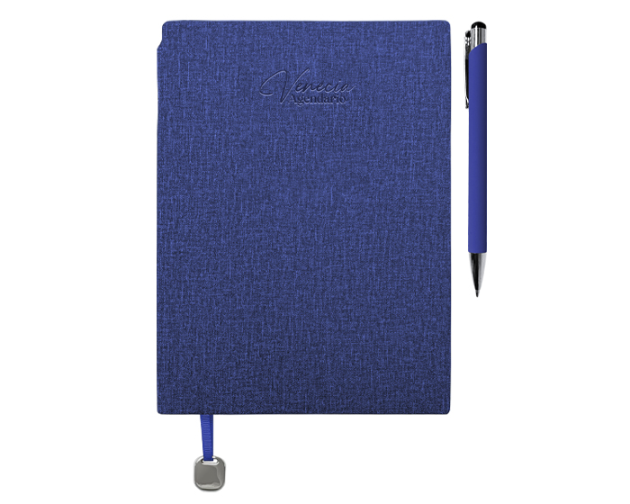AGENDARIO CON BOLÍGRAFO VENECIA A3167 AZUL (LIBRETA: PU // BOLÍGRAFO: ALUMINIO // ESTUCHE: CARTÓN / A3167.09 / ARTICULOS PROMOCIONALES)