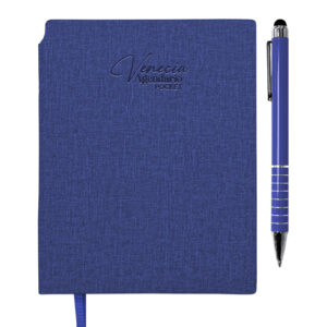 AGENDARIO DE BOLSILLO CON BOLÍGRAFO VENECIA POCKET A3168 AZUL (LIBRETA: PU // BOLÍGRAFO: ALUMINIO / A3168.09 /  ARTICULOS PROMOCIONALES)