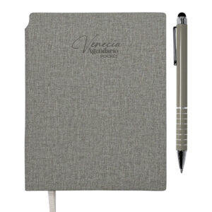 AGENDARIO DE BOLSILLO CON BOLÍGRAFO VENECIA POCKET A3168 GRIS (LIBRETA: PU // BOLÍGRAFO: ALUMINIO / A3168.22 /  ARTICULOS PROMOCIONALES)