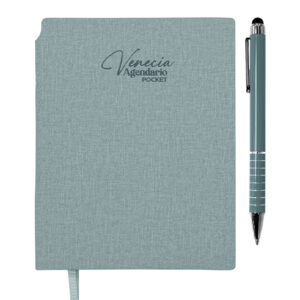 AGENDARIO DE BOLSILLO CON BOLÍGRAFO VENECIA POCKET A3168 TURQUESA (LIBRETA: PU // BOLÍGRAFO: ALUMINIO / A3168.41 /  ARTICULOS PROMOCIONALES)