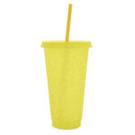 VASO DE PLÁSTICO DE 750 ML GLITTER A3171 AMARILLO (PLÁSTICO PP / A3171.07 /  ARTICULOS PROMOCIONALES)