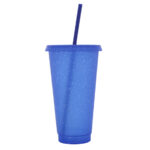 VASO DE PLÁSTICO DE 750 ML GLITTER A3171 AZUL (PLÁSTICO PP / A3171.09 /  ARTICULOS PROMOCIONALES)