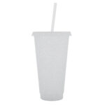 VASO DE PLÁSTICO DE 750 ML GLITTER A3171 BLANCO (PLÁSTICO PP / A3171.01 /  ARTICULOS PROMOCIONALES)