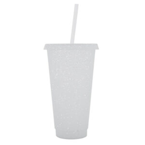 VASO DE PLÁSTICO DE 750 ML GLITTER A3171 BLANCO (PLÁSTICO PP / A3171.01 /  ARTICULOS PROMOCIONALES)