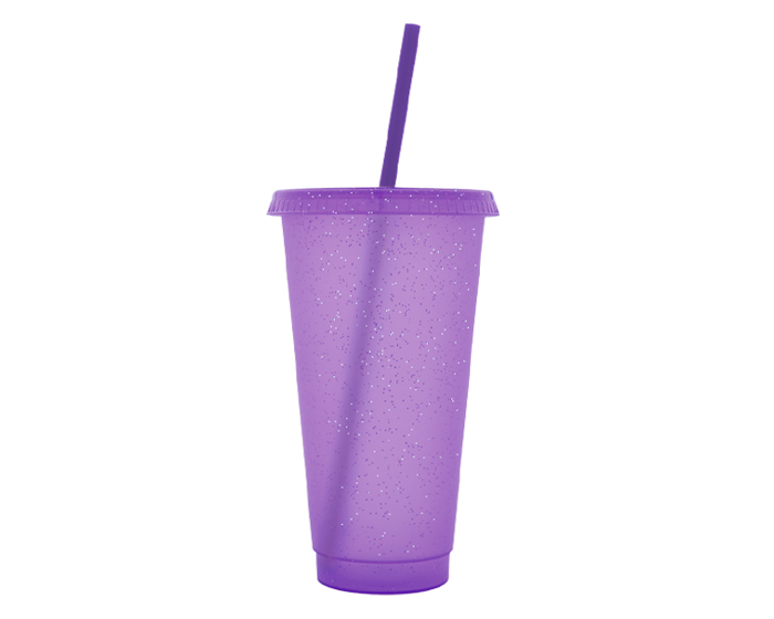 VASO DE PLÁSTICO DE 750 ML GLITTER A3171 LILA (PLÁSTICO PP / A3171.16 / ARTICULOS PROMOCIONALES)