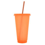 VASO DE PLÁSTICO DE 750 ML GLITTER A3171 NARANJA (PLÁSTICO PP / A3171.03 /  ARTICULOS PROMOCIONALES)