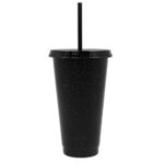 VASO DE PLÁSTICO DE 750 ML GLITTER A3171 NEGRO (PLÁSTICO PP / A3171.02 /  ARTICULOS PROMOCIONALES)
