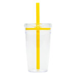 VASO DE PLÁSTICO DE 450 ML. CONGA A3172 AMARILLO (PLÁSTICO PS / SILICÓN / A3172.07 /  ARTICULOS PROMOCIONALES)