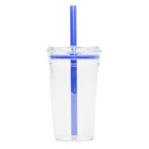VASO DE PLÁSTICO DE 450 ML. CONGA A3172 AZUL (PLÁSTICO PS / SILICÓN / A3172.09 /  ARTICULOS PROMOCIONALES)