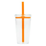 VASO DE PLÁSTICO DE 450 ML. CONGA A3172 NARANJA (PLÁSTICO PS / SILICÓN / A3172.03 /  ARTICULOS PROMOCIONALES)