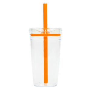 VASO DE PLÁSTICO DE 450 ML. CONGA A3172 NARANJA (PLÁSTICO PS / SILICÓN / A3172.03 /  ARTICULOS PROMOCIONALES)