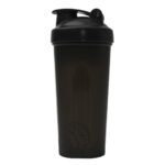 CILINDRO SHAKER DE 600 ML. ATLAS A3176 NEGRO (PLÁSTICO PP / ACERO / A3176.02 /  ARTICULOS PROMOCIONALES)