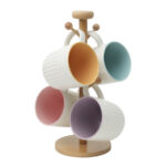 SET DE TARROS DE CERÁMICA CON ORGANIZADOR DE BAMBÚ POTTS A3186 ÚNICO (CERÁMICA / BAMBÚ / A3186.28 /  ARTICULOS PROMOCIONALES)