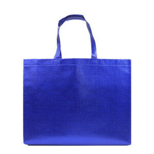 BOLSA DE NONWOVEN METALIZADO GLEAM L A3187 AZUL (NON WOVEN CON PELÍCULA PLÁSTICA / A3187.09 /  ARTICULOS PROMOCIONALES)
