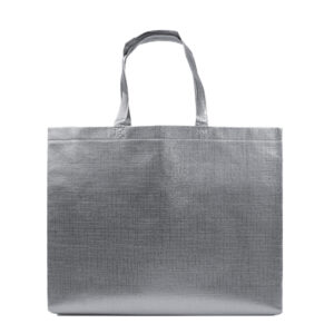 BOLSA DE NONWOVEN METALIZADO GLEAM L A3187 PLATA (NON WOVEN CON PELÍCULA PLÁSTICA / A3187.17 /  ARTICULOS PROMOCIONALES)