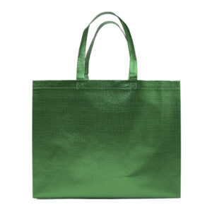 BOLSA DE NONWOVEN METALIZADO GLEAM L A3187 VERDE (NON WOVEN CON PELÍCULA PLÁSTICA / A3187.06 /  ARTICULOS PROMOCIONALES)