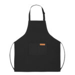 MANDIL DE POLIESTER CON BOLSILLO FRONTAL PRO CHEF A3203 NEGRO (100% POLIÉSTER / A3203.02 /  ARTICULOS PROMOCIONALES)