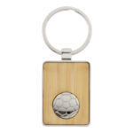 LLAVERO DE BAMBÚ CON BALÓN DE SOCCER MESSI A3220 ÚNICO (BAMBÚ / ACERO INOXIDABLE / A3220.28 /  ARTICULOS PROMOCIONALES)