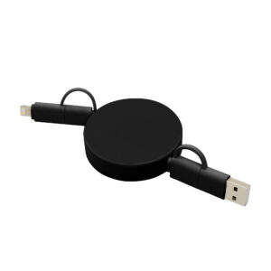CABLE RETRÁCTIL DE CARGA FASTER (EC774 NEGRO) - ARTICULO PROMOCIONAL